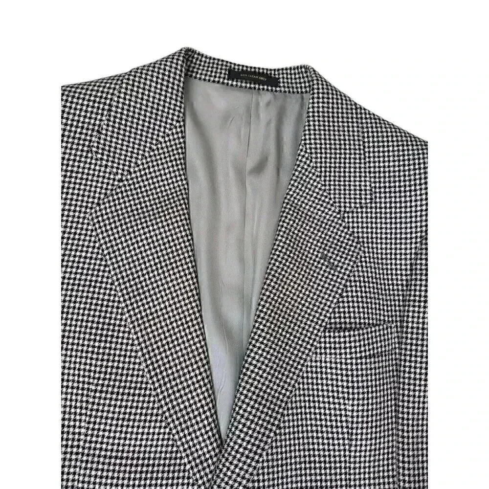 Givenchy Monsieur Mens 40R 2 Button Blazer Sport Coat Houndstooth